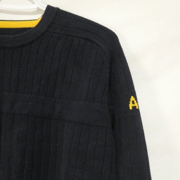 ABERCROMBIE & FITCH - A 92 | large | Classic Heavyweight Ribbed Navy Sweater - Picture 5 of 14